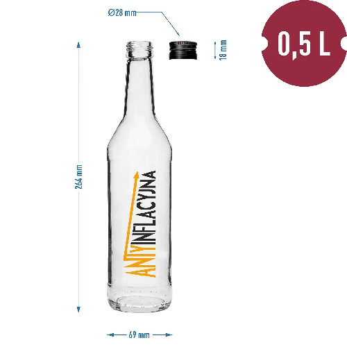 500 ml bottle with screw cap, with “Anti-inflation” print, 4 pcs - 7 ['quince infusion liqueur', ' lemon infusion liqueur', ' cherry infusion liqueur', ' bottle for quince infusion liqueur', ' bottle for infusion liqueurs', ' infusion liqueur bottle', ' bottles for infusion liqueurs', ' bottle with screw cap', ' bottles with print', ' glass with print', ' glass bottles', ' glass bottles with screw caps', ' gift idea', ' glass bottles with funny print', ' bottles for wedding reception']