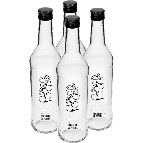 500 ml bottle with screw cap, with Cherry infusion liqueur print, 4 pcs - 2 ['cherry infusion liqueur', ' infusion liqueur from cherries', ' bottle for infusion liqueurs', ' bottles for infusion liqueurs', ' bottle with screw cap', ' bottles with print', ' glass with print', ' glass bottles', ' glass bottles with screw caps']