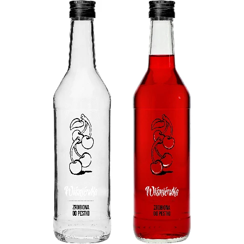 500 ml bottle with screw cap, with Cherry infusion liqueur print, 4 pcs - 3 ['cherry infusion liqueur', ' infusion liqueur from cherries', ' bottle for infusion liqueurs', ' bottles for infusion liqueurs', ' bottle with screw cap', ' bottles with print', ' glass with print', ' glass bottles', ' glass bottles with screw caps']