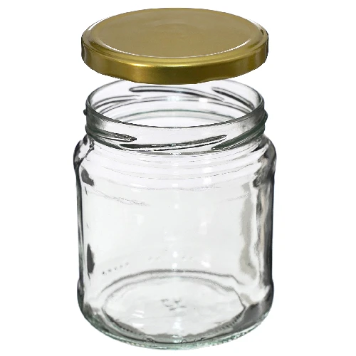 500ml twist off glass jar with golden lid Ø82/6 - 6 pcs. - 4 ['jars', ' small jars', ' jar', ' glass jar', ' glass jars', ' jar with lid', ' jars for preserves', ' canning jars', ' jars for spices', ' jam jar', ' jar for jam', ' honey jar', ' jar for honey ']