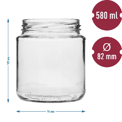 580 ml jar with black Ø82/6 lid - 6 pcs - 5 ['jars', ' jar', ' set of jars', ' containers', ' glass containers', ' storage jars', ' kitchen jars', ' glass jars', ' jars with metal lid', ' jar for food storage', ' jars for preserves', ' jars for herbs', ' jars for coffee', ' jars for tea', ' dishwasher-safe jars', ' glass jar', ' jar with lid', ' set of jars', ' jars for jams']