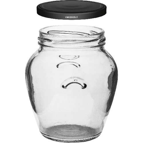 580 ml twist-off jar with black lids - 6 pcs - 3 ['set of jars', ' pickling jars', ' jam jars', ' jam jar', '  jars with screw caps', ' jars fi 82', ' jars with screw caps 6 hooks', ' jars with black caps', ' for preserves', ' honey jar', ' 0', '5 L jar']