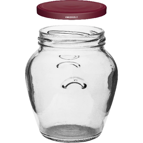 580 ml twist-off jar with burgundy lids - 6 pcs - 3 ['set of jars', ' pickling jars', ' jam jars', ' jam jar', ' jars with screw caps', ' jars fi 82', ' jars with screw caps 6 hooks', ' jars with burgundy caps', ' for preserves', ' Honey jar', '']