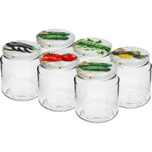 580 ml twist-off jar with colour lid Ø82/6, 6 pcs - 2 ['jars', ' jar', ' set of jars', ' containers', ' glass containers', ' storage jars', ' kitchen jars', ' glass jars', ' jars with metal lid', ' jar for food storage', ' jars for preserves', ' jars for herbs', ' jars for coffee', ' jars for tea', ' dishwasher-safe jars', ' glass jar', ' jar with lid', ' set of jars', ' jars for jams']