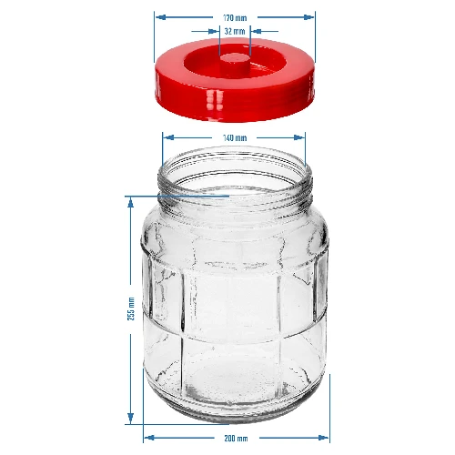 5l gallon / glass carboy with nylon straps and plastic cap for wine making and preserving - 6 ['canning jar', ' jars for preserves', ' regular jar', ' regular jars', ' cheap jars', ' large jar for cucumbers', ' large jar for cabbage']