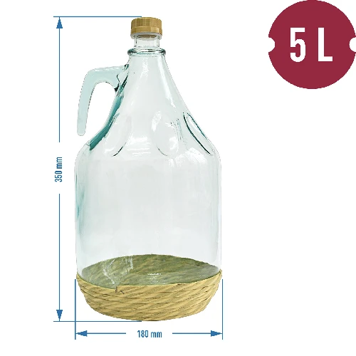 5l wicker wrapped carboy / gallon with screw cap "Dama" - 3 ['wine demijohn', ' demijohn for wine', ' wine carboy', ' wine bottle', ' bottle for wine', ' wine container', ' tinted glass demijohn for wine', ' tinted glass demijohn', ' tinted glass demijohn for wine', ' 50l wine demijohn', ' 50l wine demijohn castorama', ' 50l demijohn for wine', ' 50l demijohn for wine castorama', ' wine demijohn', ' wine demijohn castorama', ' carboy in wicker', ' carboy in wicker basket ']