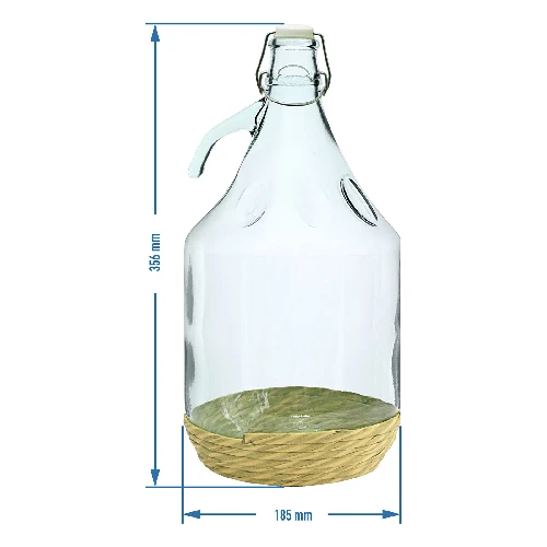 5l wicker wrapped swing top cap carboy / gallon "Dama" - 2 ['wine demijohn', ' demijohn for wine', ' wine carboy', ' wine bottle', ' bottle for wine', ' wine container', ' tinted glass demijohn for wine', ' tinted glass demijohn', ' tinted glass demijohn for wine', ' 50l wine demijohn', ' 50l wine demijohn castorama', ' 50l demijohn for wine', ' 50l demijohn for wine castorama', ' wine demijohn', ' wine demijohn castorama', ' carboy in wicker', ' carboy in wicker basket ']