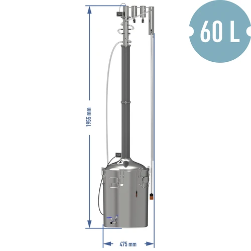 60 L modular electric Convex still - Perun XXL - 16 ['Browin still', ' modular stills', ' still with clarifiers', ' modular still', ' clarifiers for stills', ' pure distillate', ' kit for distilling', ' convex lid', ' convex lid', ' distillation container with lid', ' distillation kit', ' expandable distillation kit', ' distillation on various heat sources', ' 60 L still', ' cold fingers']