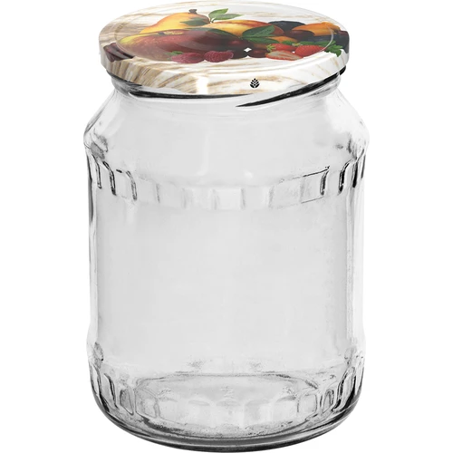 720 ml twist-off jar with colourful Ø82/6 lid - 6 pcs - 2 ['set of jars', ' jam jars', ' preserve jar', ' jar for preserves', ' jars with twist-off lids', ' Ø82 jars', ' jars with colourful lids', ' jars for preserves', ' weck-type jars', ' jars for meat', ' jar meat', ' jars for pasteurising', ' jarred meat']