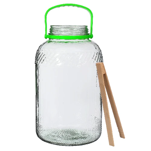 8 L glass jar, with tongs - 2 ['large jar', ' jar large', ' large glass jar', ' canning jar', ' for pickling', ' for cucumbers', ' for cabbage', ' industrial jar', ' jar with tongs', ' jar tongs', ' cucumber tongs']