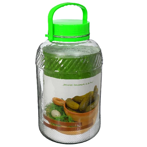 8 L glass jar, with tongs - 3 ['large jar', ' jar large', ' large glass jar', ' canning jar', ' for pickling', ' for cucumbers', ' for cabbage', ' industrial jar', ' jar with tongs', ' jar tongs', ' cucumber tongs']