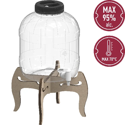 8 L shatterproof jar with tap and two-sided wooden stand - 6 ['shatterproof jar', ' plastic jar', ' lemonade jar', ' punch jar', ' jar on stand', ' jar with tap', ' citronade', ' lemonade', ' punch', ' sangria', ' jar placed on stand', ' drink jar', ' infusion liqueur jar', ' jar for Christmas dried stewed fruit drink', ' liquor jar']