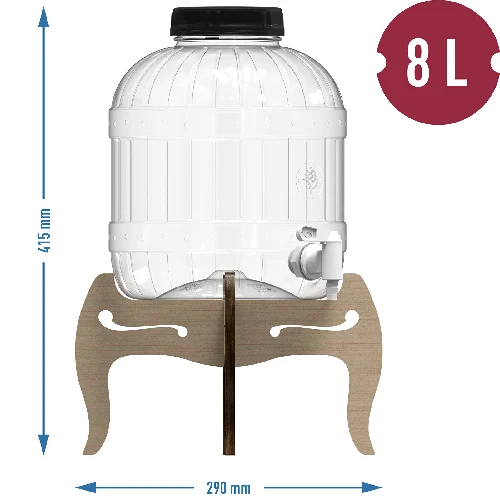 8 L shatterproof jar with tap and two-sided wooden stand - 12 ['shatterproof jar', ' plastic jar', ' lemonade jar', ' punch jar', ' jar on stand', ' jar with tap', ' citronade', ' lemonade', ' punch', ' sangria', ' jar placed on stand', ' drink jar', ' infusion liqueur jar', ' jar for Christmas dried stewed fruit drink', ' liquor jar']