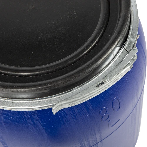 80 L Barrel / Drum with clamp ring, blue colour - 5 ['pickling barrels', ' cucumber barrel', ' cabbage barrel', ' cucumber pickling barrel', ' cabbage pickling barrel', ' rain barrel', ' rain barrel', ' barrel for collecting rainwater', ' lockable barrel', ' food barrel', ' barrel with clamping ring', ' plastic barrel', ' good barrel', ' blue barrel']