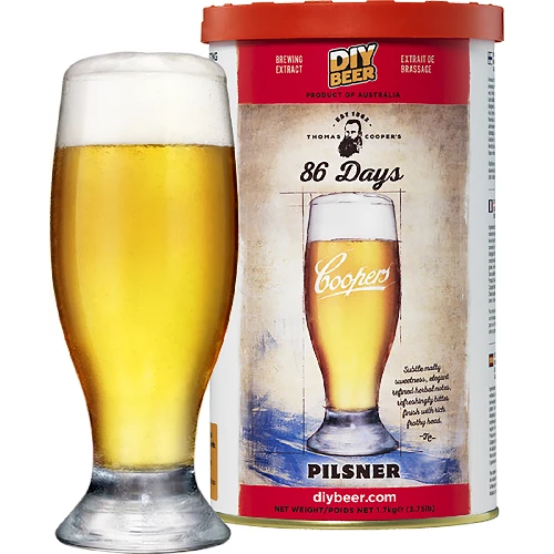 86 Days Pilsner Coopers beer concentrate 1,7kg for 23l of beer  - 1 ['Pilsner', ' pilsner', ' brewkit', ' beer']