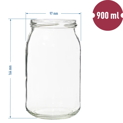 900ml twist off glass jar Ø82/6 - 8 pcs. - 7 ['jars', ' glass jar', ' glass jars', ' jars for preserves', ' canning jars', ' jars for cucumbers', ' honey jar ']