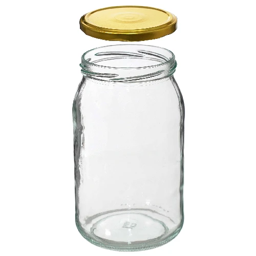 900ml twist off glass jar with golden lid Ø82/6 - 6 pcs. - 5 ['jars', ' glass jar', ' glass jars', ' jar with lid', ' jars for preserves', ' canning jars', ' jars for cucumbers', ' honey jar ']