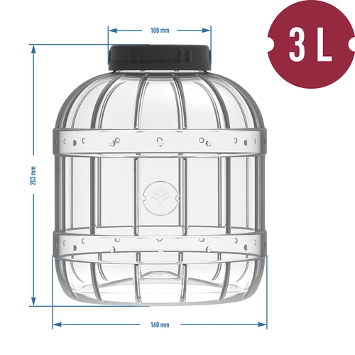 A multifunctional 3 L jar with a black twist-off lid - 3 