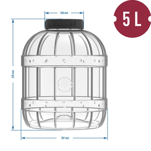 A multifunctional 5 L jar with a black twist-off lid - 3 