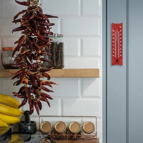 A room thermometer with a pattern (-20°C to +50°C) 15cm, mahogany - 6 ['indoor thermometer', ' room thermometer', ' thermometer for indoors', ' home thermometer', ' thermometer', ' wooden room thermometer', ' thermometer legible scale', ' thermometer with reinforced capillary']