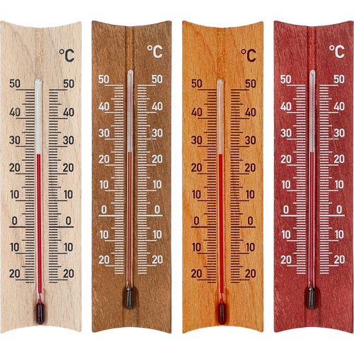 A room thermometer with a pattern (-20°C to +50°C) 15cm mix  - 1 ['indoor thermometer', ' room thermometer', ' thermometer for indoors', ' home thermometer', ' thermometer', ' wooden room thermometer', ' thermometer legible scale', ' thermometer with reinforced capillary']