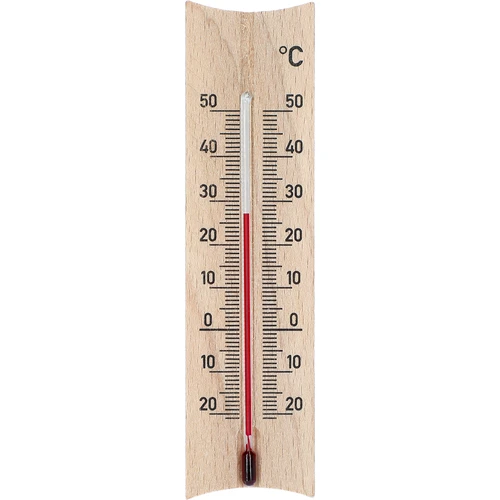 A room thermometer with a pattern (-20°C to +50°C) 15cm, natural  - 1 ['indoor thermometer', ' room thermometer', ' thermometer for indoors', ' home thermometer', ' thermometer', ' wooden room thermometer', ' thermometer legible scale', ' thermometer with reinforced capillary']