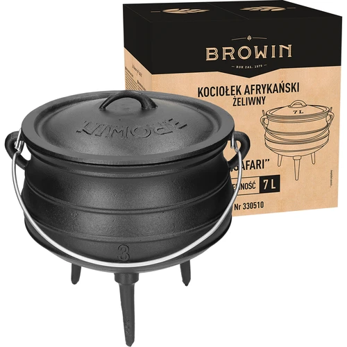 African cauldron, cast iron, 7 L - Safari - 11 ['cast iron cauldron', ' campfire cauldron', ' gypsy cauldron', ' Hungarian cauldron', ' goulash from cauldron', ' grill']