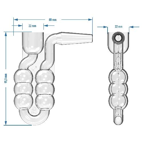 Angular airlock for containers - shatterproof - 4 ['plastic airlock', ' shatterproof airlock', ' airlock for fermentation containers', ' angular airlock', ' airlock for wine', ' side-mounted airlock']