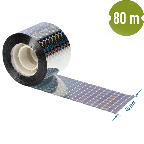 Bird repellent - reflective tape, 80 m - 6 ['bird repellent', ' bird tape', ' reflective bird tape', ' reflective tape to repel pigeons', ' bird repellents for the balcony', ' terrace', ' garden and orchard', ' bird repellent tapes', ' protection against birds', ' protection against pigeons', ' protection of facades against birds', ' bird repellent', ' clean windowsill', ' long reflective tape', ' effective protection against pigeons', ' birds', ' reflective tape to repel birds', ' 80 m tape to repel birds', ' how to effectively repel birds', ' good repellent tape', ' bird-safe repellents', ' recommended bird repellents']