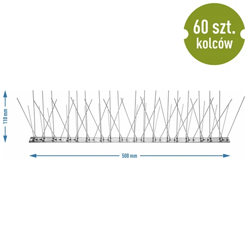 Bird spikes, on metal strip, 10 pcs. - 9 ['bird repellent', ' bird spikes', ' bird spikes', ' metal spike repellent', ' steel pigeon spikes', ' windowsill spikes', ' bird spike strip', ' bird spike strip', ' stainless bird strips', ' bird protection', ' pigeon protection', ' facade protection against birds', ' bird deterrence', ' clean windowsill', ' spikes on a metal strip', ' set of bird spikes', ' effective protection against pigeons', ' birds', ' bird deterrent spikes', ' bird deterrent strips', ' how to effectively deter birds', ' bird-safe spikes', ' bird-safe spike strips']