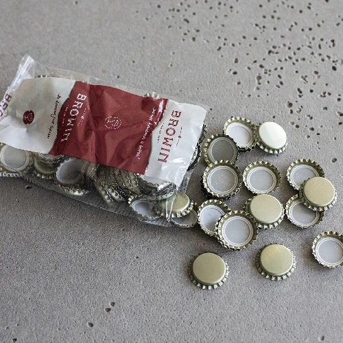 Bottle cap Ø26 , gold , 100pcs.  - 3 ['caps', ' bottle caps', ' beer caps', ' caps for beer', ' metal caps', ' capping']