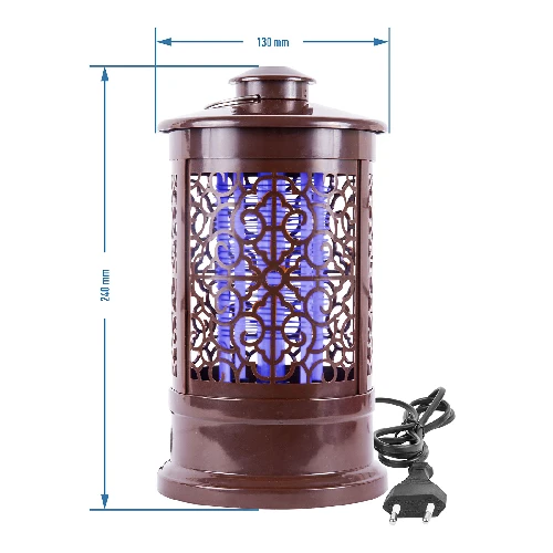 Bug zapper / insect trap lamp, 3W, 24cm, brown colour - 2 ['insecticide lamp', ' insect lamp', ' insect repellent lamp', ' electric insecticide lamp', ' effective mosquito lamp', ' UV insect lamp', ' insecticide lamp for terrace', ' professional insecticide lamp', ' fly and mosquito lamp', ' mosquito repellent lamp', ' effective mosquito repellent', ' effective fly repellent']