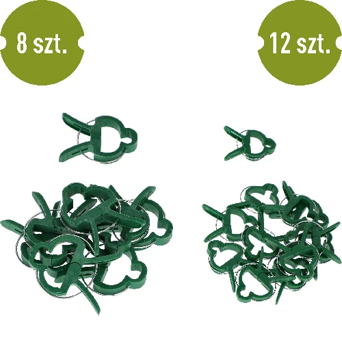 Clips for fastening plants, 20 pcs (8 pcs - Ø11 mm, 12 pcs - Ø8 mm) - 2 ['plant plates', ' plant labelling plates', ' for plant labelling', ' plant information plates', ' plant boards']