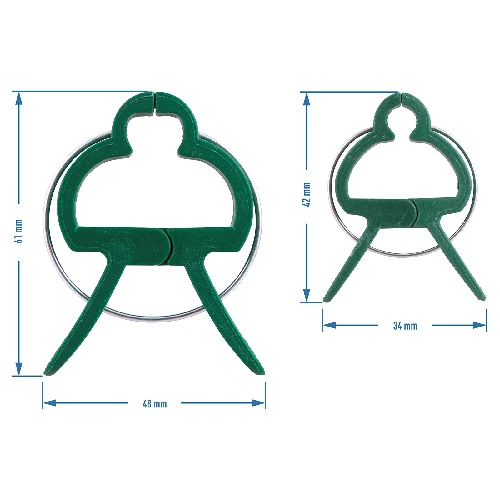 Clips for fastening plants, 20 pcs (8 pcs - Ø11 mm, 12 pcs - Ø8 mm) - 6 ['plant plates', ' plant labelling plates', ' for plant labelling', ' plant information plates', ' plant boards']