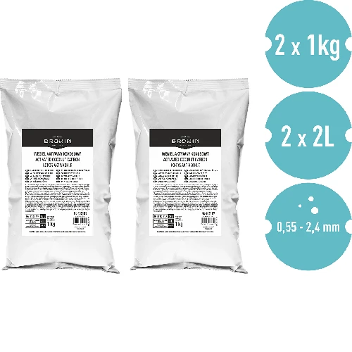 Coconut activated carbon 1 kg x 2 - set - 2 ['hard coal', ' mineral coal', ' coal distillation', ' coal for distillation of moonshine', ' distillation by activated carbon', ' activated carbon', ' alcohol distillation']