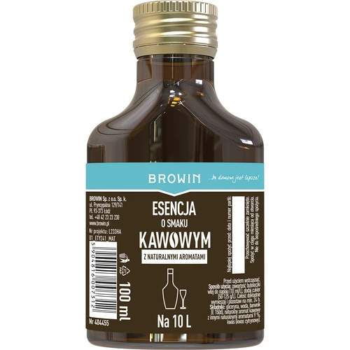 Coffee flavoured essence with natural aroma for 10 L - 100 ml  - 1 ['alcoholic beverage dressing', ' alcohol flavouring', ' vodka flavouring', ' home spirits', ' coffee flavouring', ' coffee', ' coffee essence', ' coffee dressing', ' Kaffelikor dressing', ' coffee essence', ' moonshine essences', ' natural aroma', ' natural flavours']