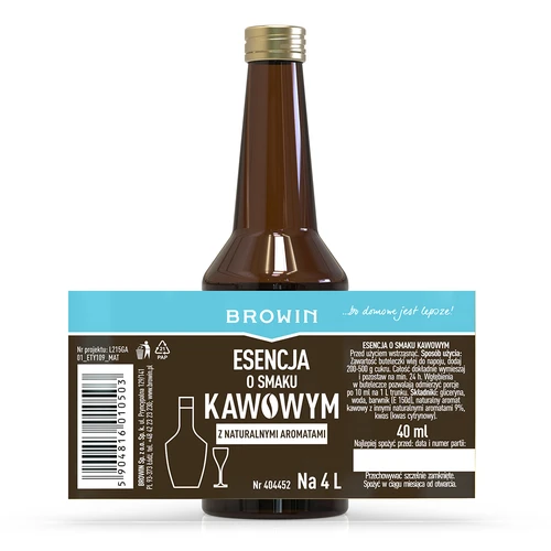 Coffee flavoured essence with natural aroma for 4 L - 40 ml - 4 ['alcoholic beverage dressing', ' alcohol flavouring', ' vodka flavouring', ' home spirits', ' coffee flavouring', ' coffee', ' coffee essence', ' coffee dressing', ' Kaffelikor dressing', ' coffee essence', ' moonshine essences', ' natural aroma', ' natural flavours']