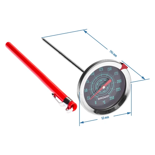 Cooking thermometer (0°C to +250°C) 17,5cm - 2 ['temperature', ' roasting thermometer', ' oven thermometer', ' food thermometer', ' kitchen thermometer', ' cooking thermometer', ' catering thermometer', ' thermometer for food', ' food thermometer with probe', ' meat thermometer', ' thermometer with probe', ' kitchen thermometer with probe', ' meat probe']