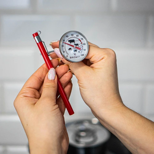 Cooking thermometer with a pattern (0°C to +100°C) 12,5cm - 3 ['temperature', ' food thermometer', ' catering thermometer', ' thermometer for food', ' food thermometer with probe', ' meat thermometer', ' thermometer with probe', ' kitchen thermometer with probe', ' meat probe', ' roasting thermometer', ' cooking thermometer', ' smoking thermometer', ' oven thermometer']