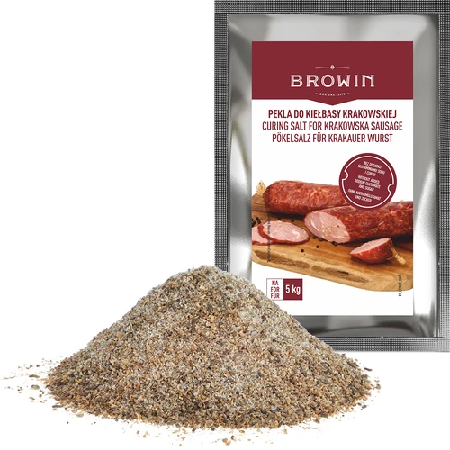 Curing salt for krakowska sausage - 115 g - 3 ['Pekla', ' curing', ' curing blend for sausage', ' curing blend for krakowska sausage', ' curing blend for meat', ' curing salt', ' meat curing salt', ' meat curing recipe', ' dry curing', ' salt for curing']