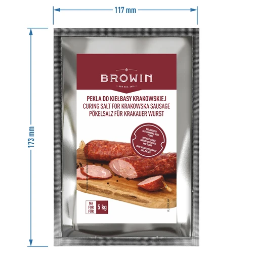 Curing salt for krakowska sausage - 115 g - 5 ['Pekla', ' curing', ' curing blend for sausage', ' curing blend for krakowska sausage', ' curing blend for meat', ' curing salt', ' meat curing salt', ' meat curing recipe', ' dry curing', ' salt for curing']