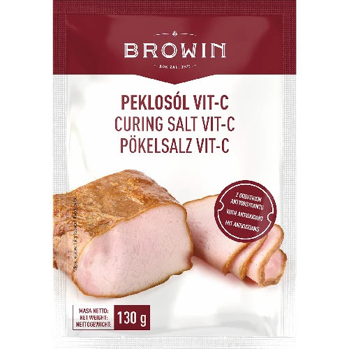 Curing salt Vit-C - 130 g  - 1 ['Curing salt ', ' salt for curing', ' curing salt for meat', ' salt for curing meat', ' meat preservation', ' preservation of meats', ' preservation of processed meat', ' for curing', ' curing brine', ' vitamin C', ' sodium ascorbate']