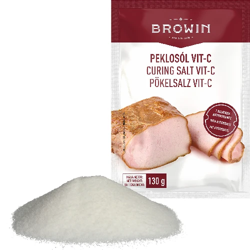 Curing salt Vit-C - 130 g - 3 ['Curing salt ', ' salt for curing', ' curing salt for meat', ' salt for curing meat', ' meat preservation', ' preservation of meats', ' preservation of processed meat', ' for curing', ' curing brine', ' vitamin C', ' sodium ascorbate']