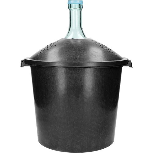 Demijohn for wine in plastic basket 25 L  - 1 ['a demijohn', ' a dymion', ' a wine demijohn in a plastic basket', ' a demijohn for fermentation', ' demijohn 25 L']