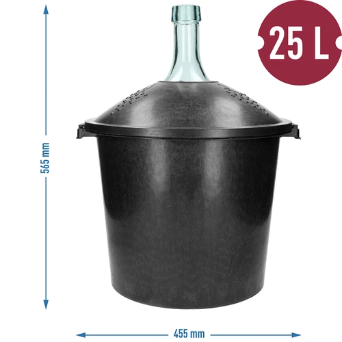 Demijohn for wine in plastic basket 25 L - 7 ['a demijohn', ' a dymion', ' a wine demijohn in a plastic basket', ' a demijohn for fermentation', ' demijohn 25 L']