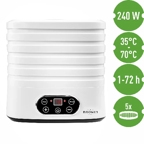 Device for drying mushrooms, fruit, vegetables, and herbs, 240W - 9 ['food dryer', ' mushroom drier', ' dried fruit', ' dried vegetables', ' food storage', ' food drying', ' food driers', ' adjustable temperature', ' dehydrator']