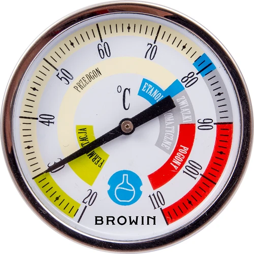 Distilling thermometer (+20°C to +110°C) 5,5cm - 2 ['temperature', ' temperature control', ' thermometer for distiller', ' distiller thermometer', ' disc thermometer', ' precise thermometer ']