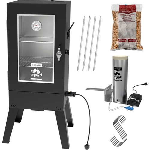 dragON E101 electric smoker with smoke generator , 70 L  - 1 ['smoking kit', ' electric smoker', ' steel smoker', ' smoker with smoke generator', ' smoker with generator of smoke', ' everything for smoking', ' browin smoker', ' backyard smoker', ' smoker on legs', ' smoking', ' cold smoking', ' smoking with cold smoke', ' modern smoker', ' versatile smoker', ' wood chips for smoking', ' universal smoking kit', ' capacious smoker', ' 70 L smoker', ' tall smoker', ' smoker with thermostat', ' smoker with inspection glass', ' smoker recommended for backyard', ' hit!']