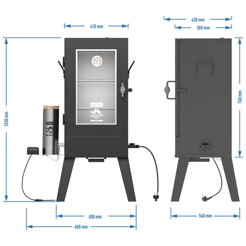 dragON E101 electric smoker with smoke generator 70 L symbol 330345