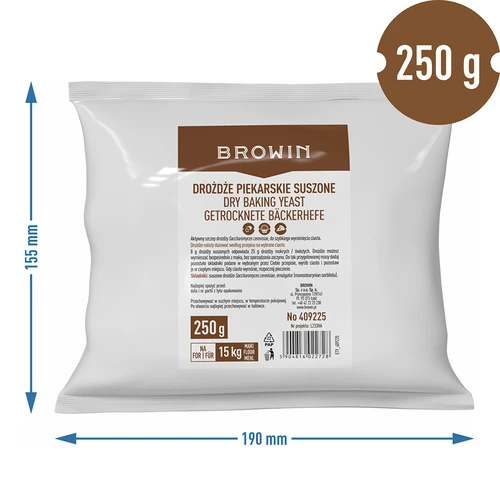 Dried baker’s yeast, 250 g - 4 ["baker's yeast", ' yeast for baking', ' for bread baking', ' yeast for bread baking', ' for yeast dough', ' instant yeast', ' pizza yeast', ' homemade bread', ' homemade pizza', ' food-grade yeast', ' yeast for salty and sweet baked goods', ' stay at home', ' tested yeast', ' homemade baked goods', ' best baked goods']